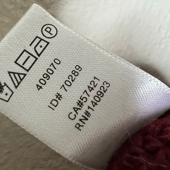 Ann Taylor Loft Wool Blend Cardigan Large Womens Italian Yarn Knit Open Maroon - Picture 6 of 7